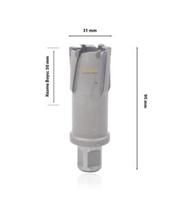 3Keego 31 x 50 mm TCT Elmas Manyetik Matkap Ucu HCB50