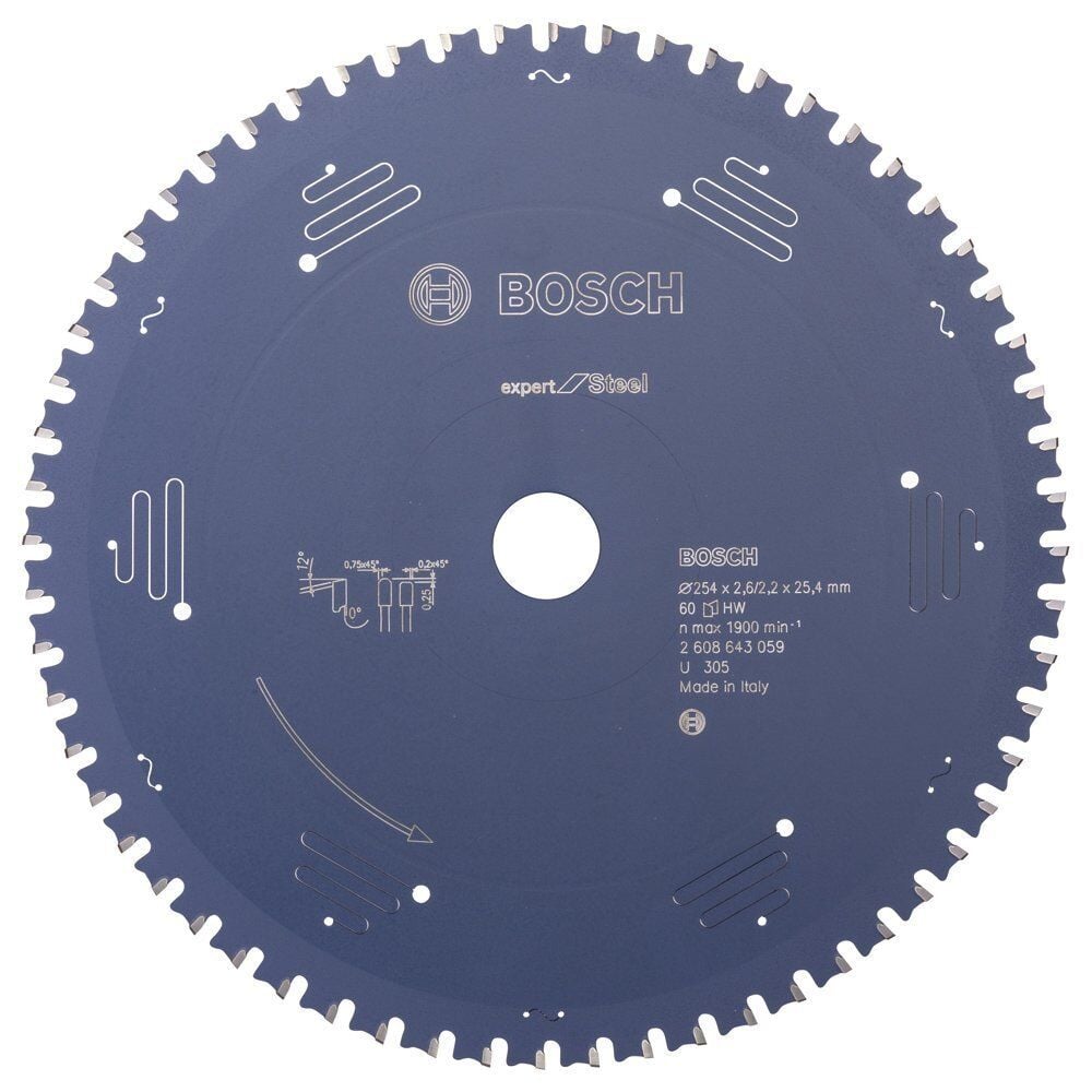 Bosch Elmas 254*25,40 mm 60 Diş Çelik | Metal Testeresi Expert 2608643059