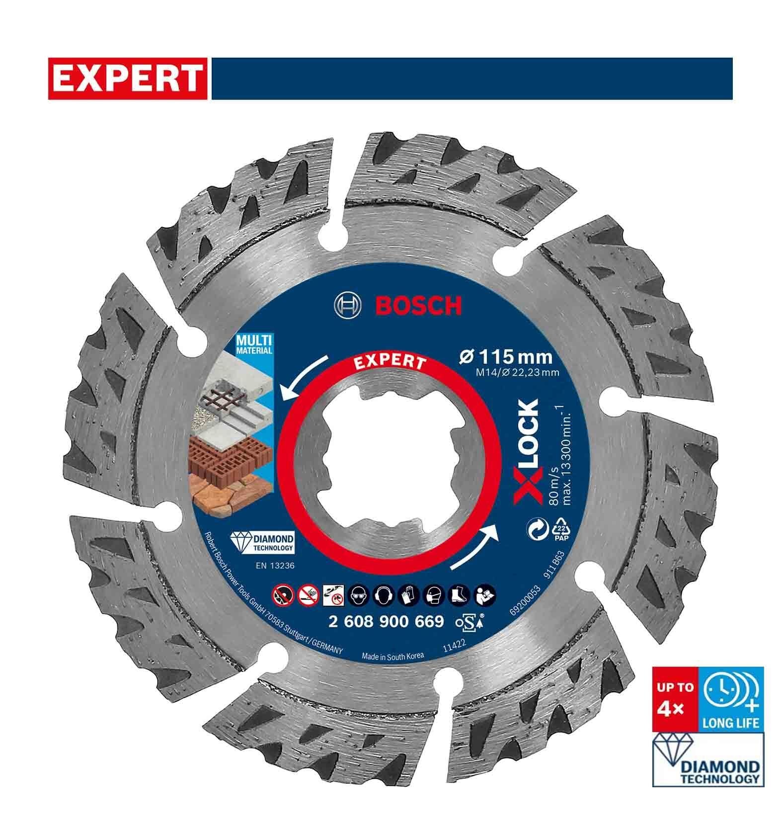 Bosch Expert 115 mm X-Lock Genel Amaçlı Elmas Kesme Diski 2608900669