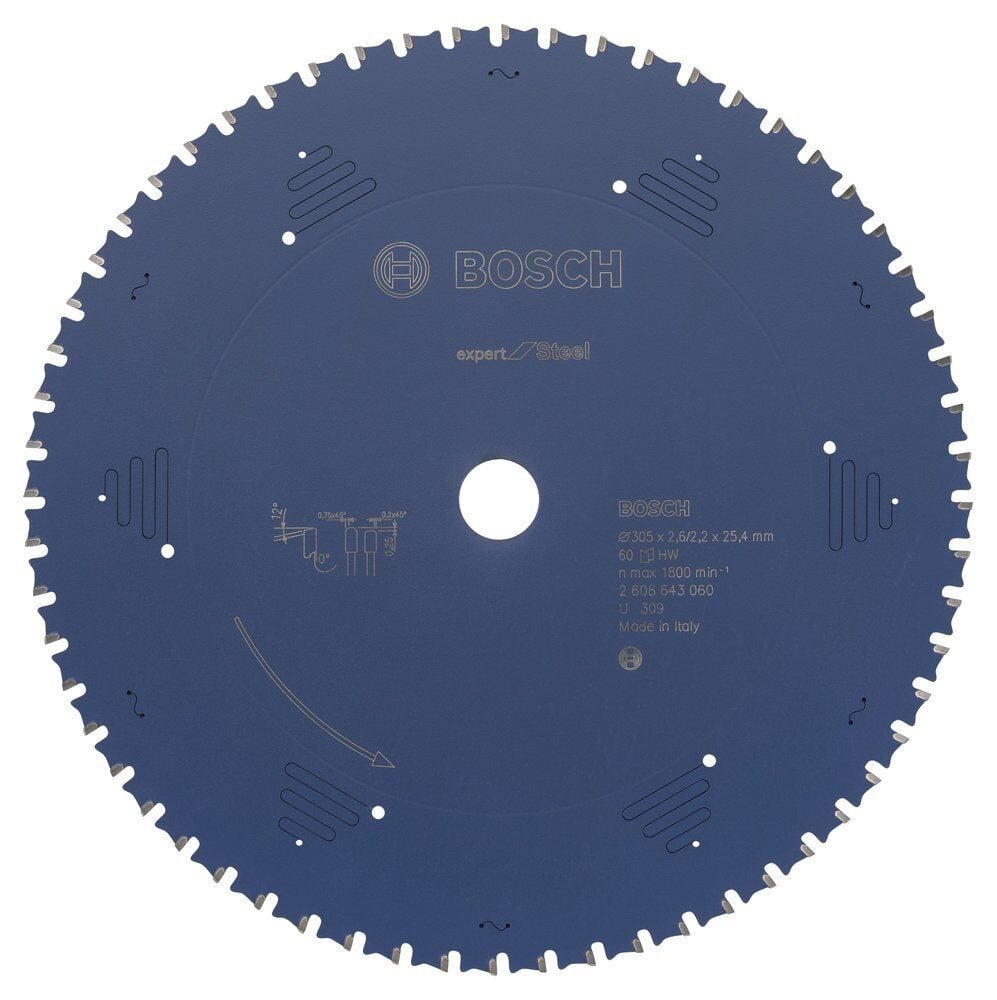Bosch Elmas 305*25,40 mm 60 Diş Çelik | Metal Testeresi Expert 2608643060