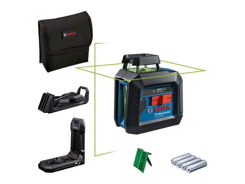 Bosch GLL 2-20 G 360° Yatay Yeşil Çizgi Lazeri LB10+DK10 0601065000