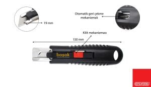 Ceta Form J47C-S Emniyetli Maket Bıçağı (Otomatik Geri Çekme)