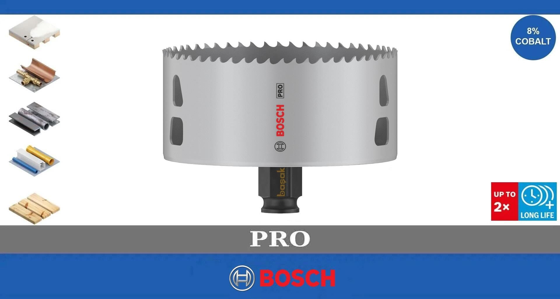 Bosch Pro 105 mm PC Delik Testeresi HSS %8 Kobalt 2608594411