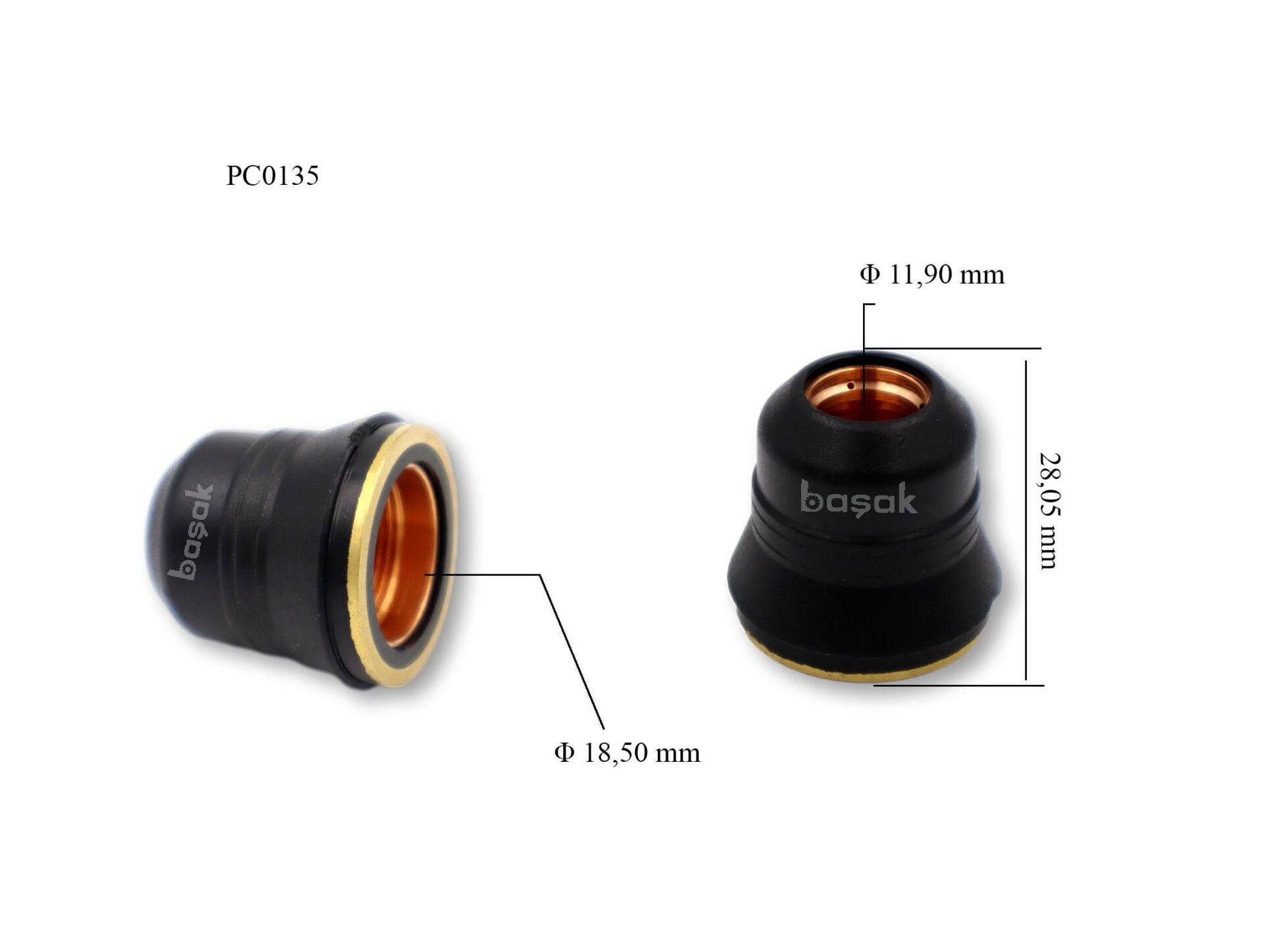 PC0135 Plazma Kesim Nozulu (S 35 K) (L : 28 mm) Uzun Ömürlü