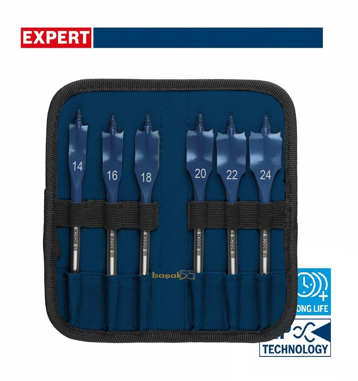 Bosch Expert 14-24 mm 6’lı Ahşap Yaprak Matkap Ucu Seti 2608902108