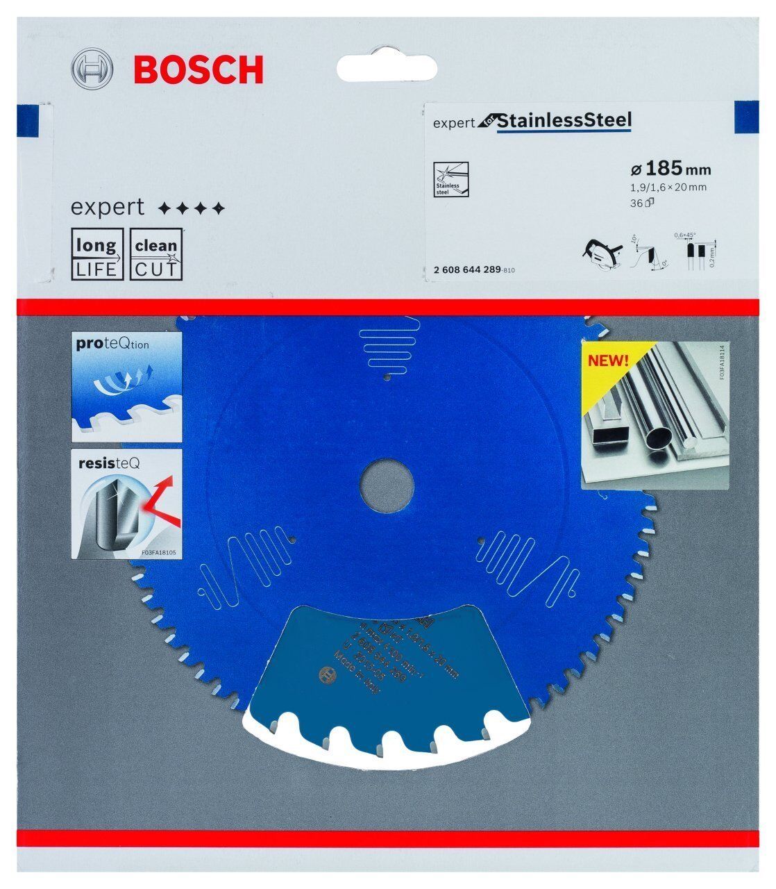 Bosch Paslanmaz Çelik 185*20mm 36 Diş Expert Daire Testere Bıçağı 2608644289