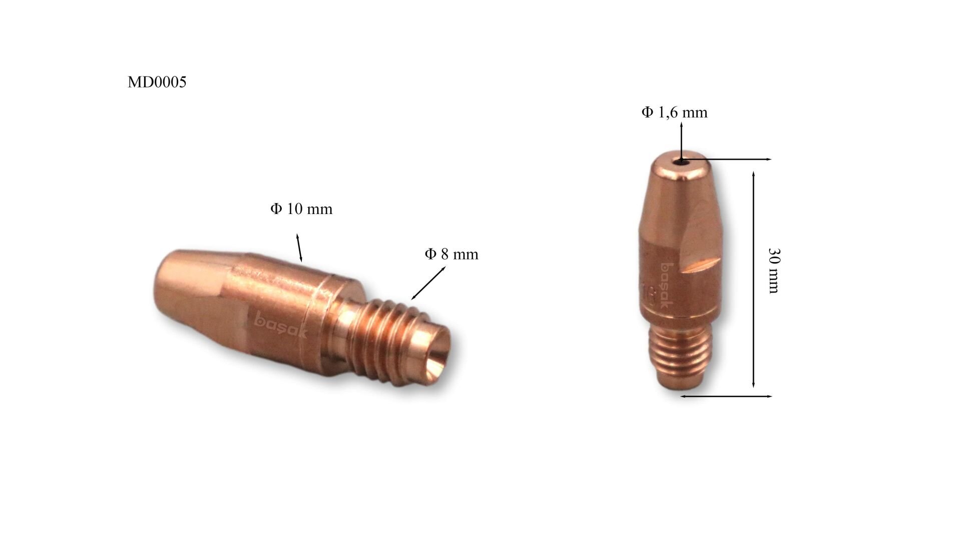 M8 1,6 mm Gazaltı Kaynak Kontak Memesi MD0005/16 Trafimet