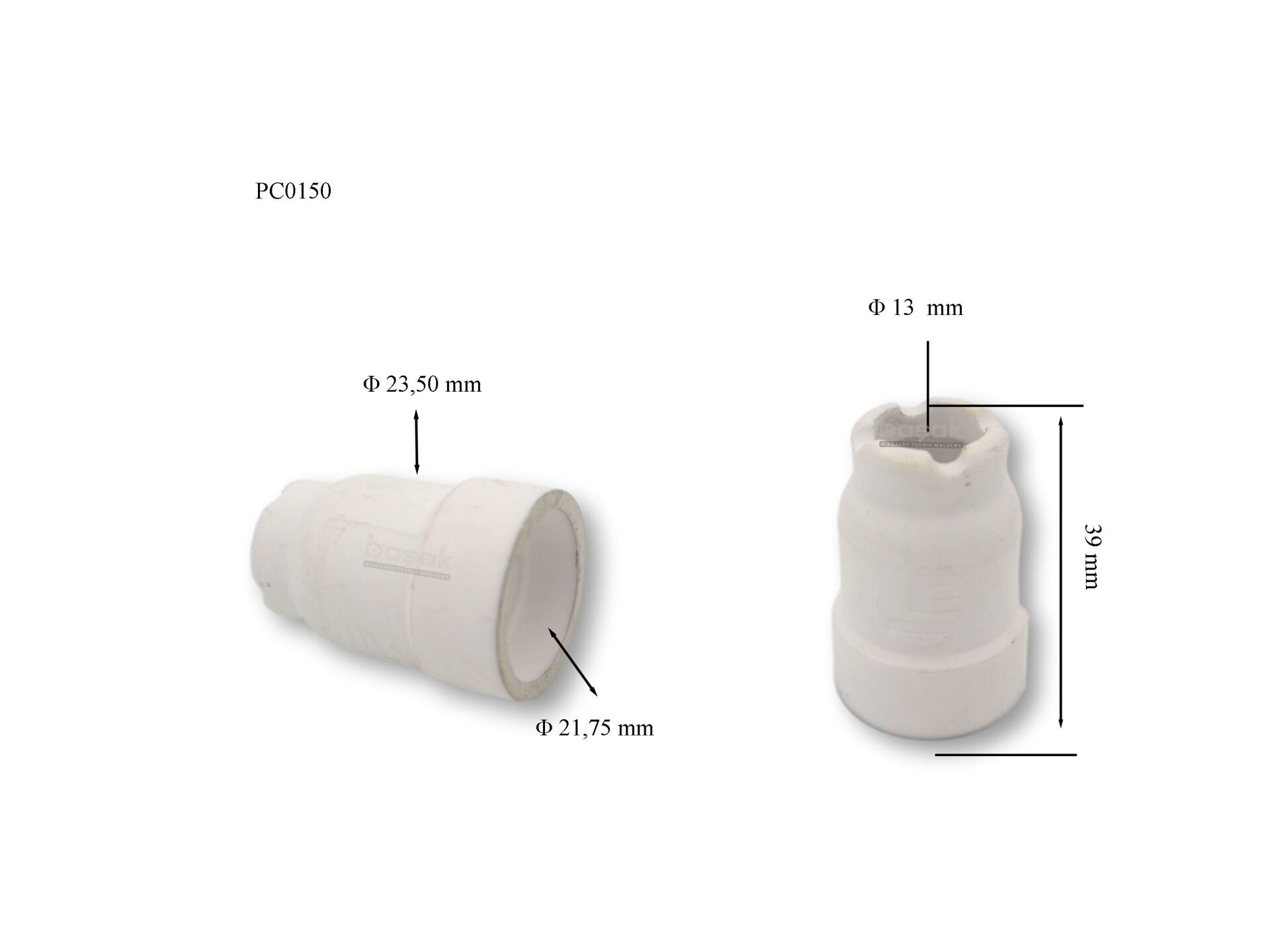 PC0150 Plazma Kesim Nozulu (A 51) (L : 39 mm) Seramik Nozul