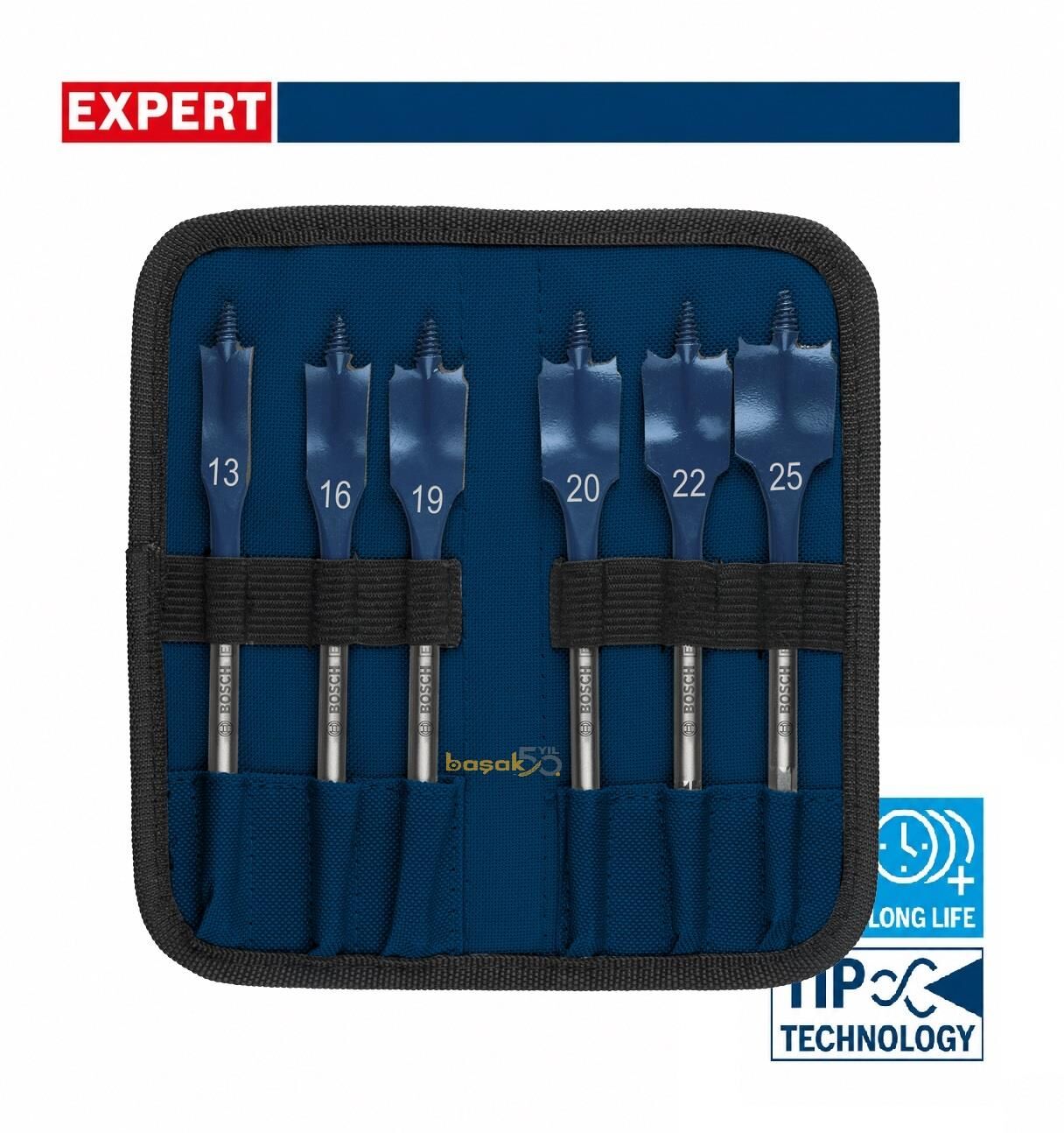 Bosch Expert 13-25 mm 6’lı Ahşap Yaprak Matkap Ucu Seti 2608902109