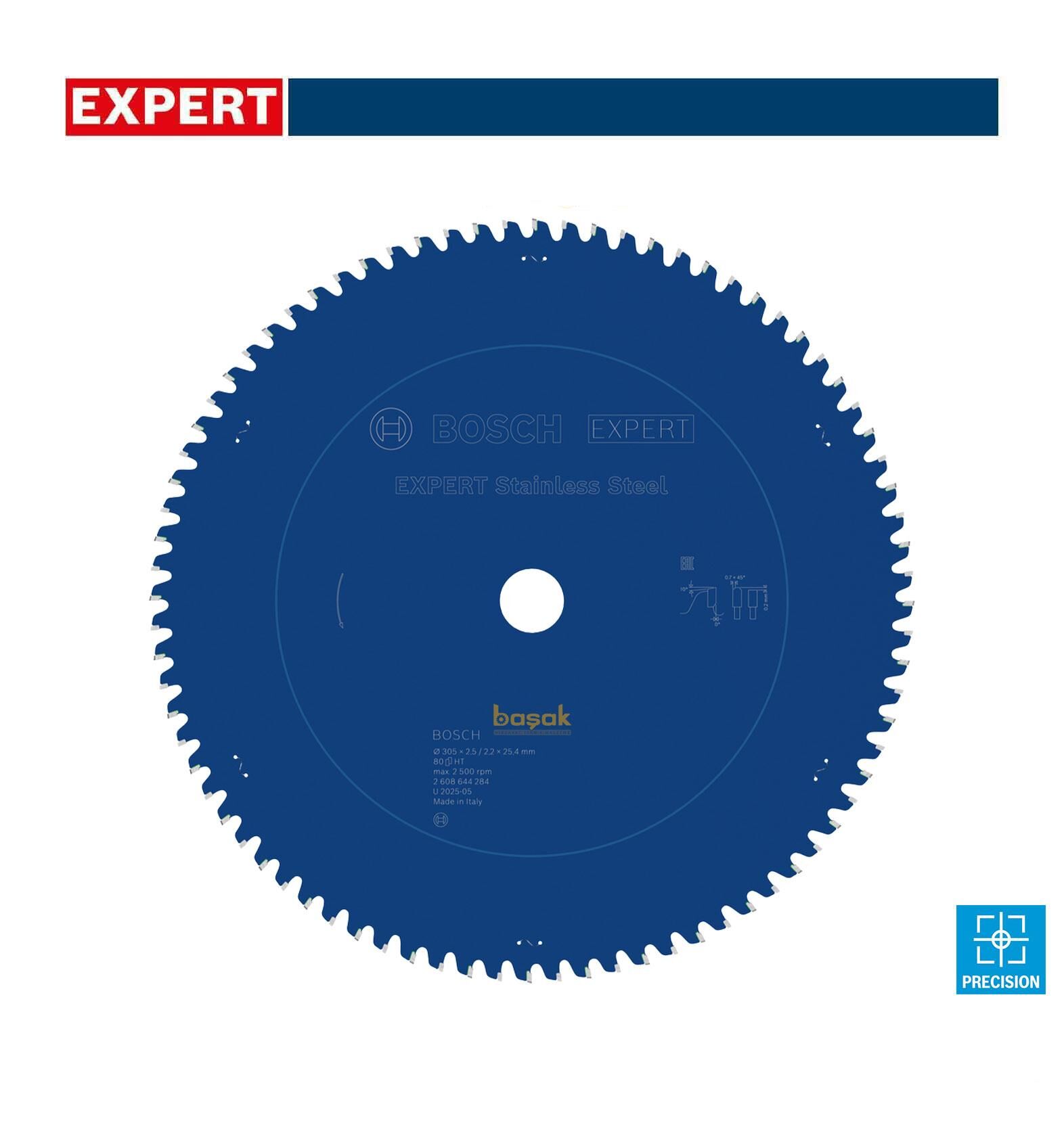 Bosch Paslanmaz Çelik 305*25,4mm 80 Diş Expert Daire Testere Bıçağı 2608644284
