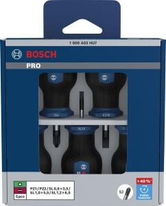 Bosch PRO PZ/SL 5'li Avuç İçi Tornavida Seti 1600A03HU7