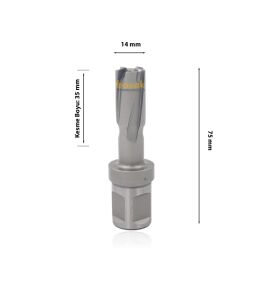 3Keego 14 x 35 mm TCT Elmas Manyetik Matkap Ucu HCB35