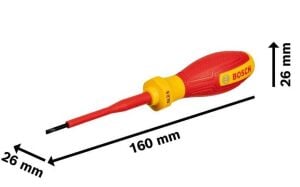Bosch 2,5 x 75 mm VDE İzoleli Düz Tornavida 1600A02NC0