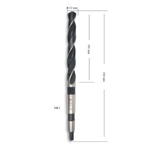 MTE 12 mm Mors Konik Saplı Matkap Ucu HSS (DIN 345)