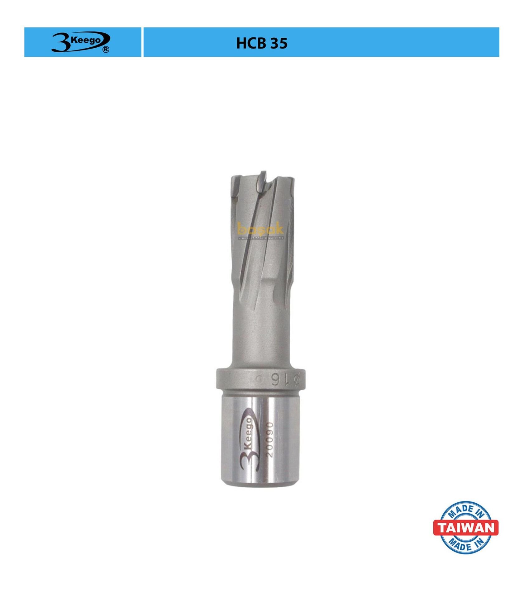 3Keego 16 x 35 mm TCT Elmas Manyetik Matkap Ucu HCB35