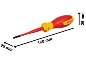 Bosch 3,5 x 75 mm VDE İzoleli Düz Tornavida 1600A02NC1