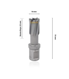 3Keego 18 x 35 mm TCT Elmas Manyetik Matkap Ucu HCB35