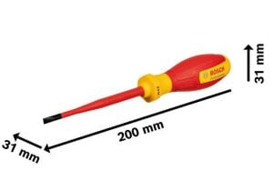 Bosch 5,5 x 100 mm VDE İzoleli Düz Tornavida1600A02NC3