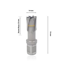 3Keego 19 x 35 mm TCT Elmas Manyetik Matkap Ucu HCB35