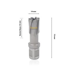 3Keego 19 x 35 mm TCT Elmas Manyetik Matkap Ucu HCB35