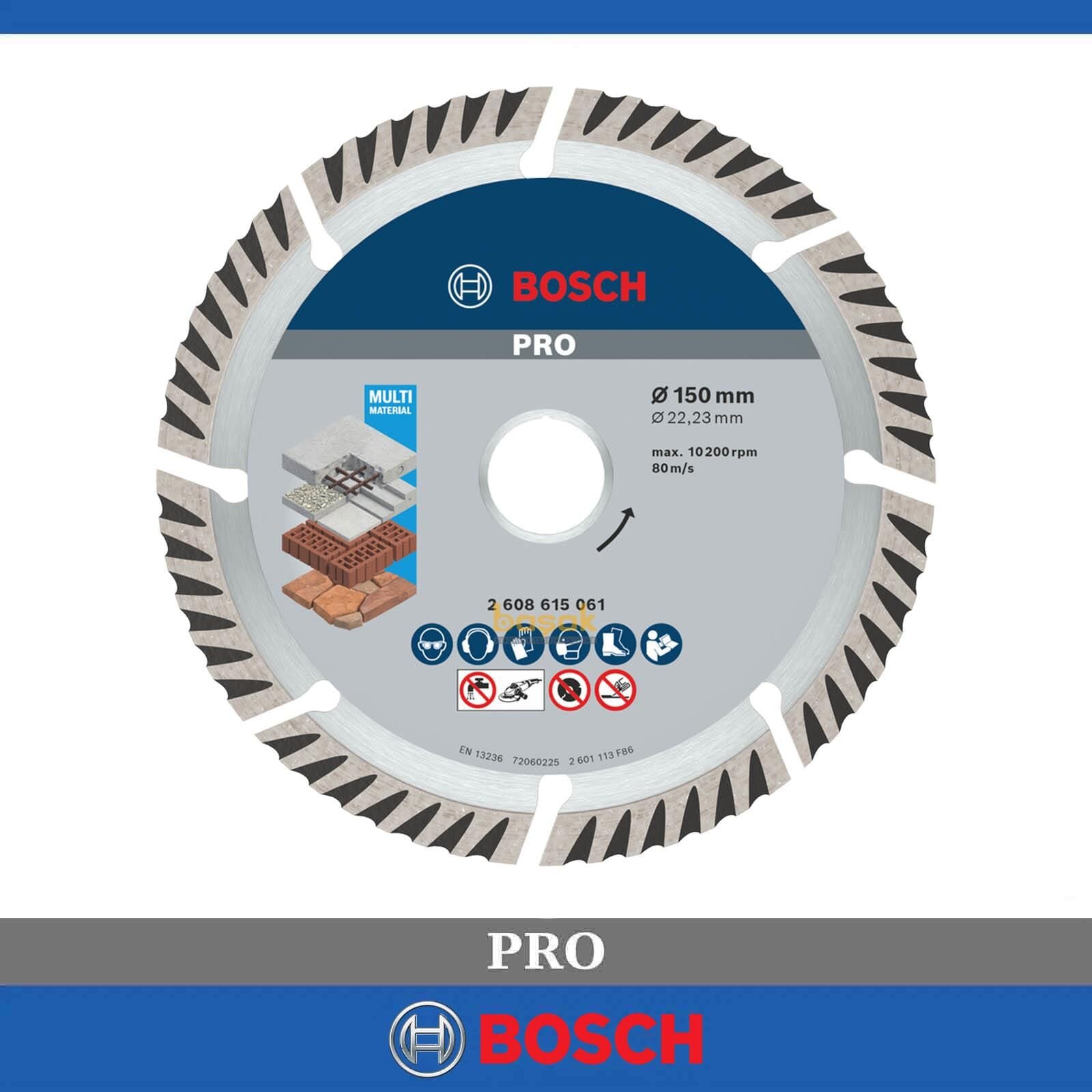 Bosch 150mm Genel Yapı Malzemeleri İçin Elmas Kesme Diski 2608615061