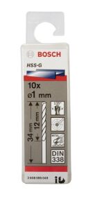 Bosch HSS-G 1 mm 10'lu Taşlanmış Metal Matkap Ucu 2608595049
