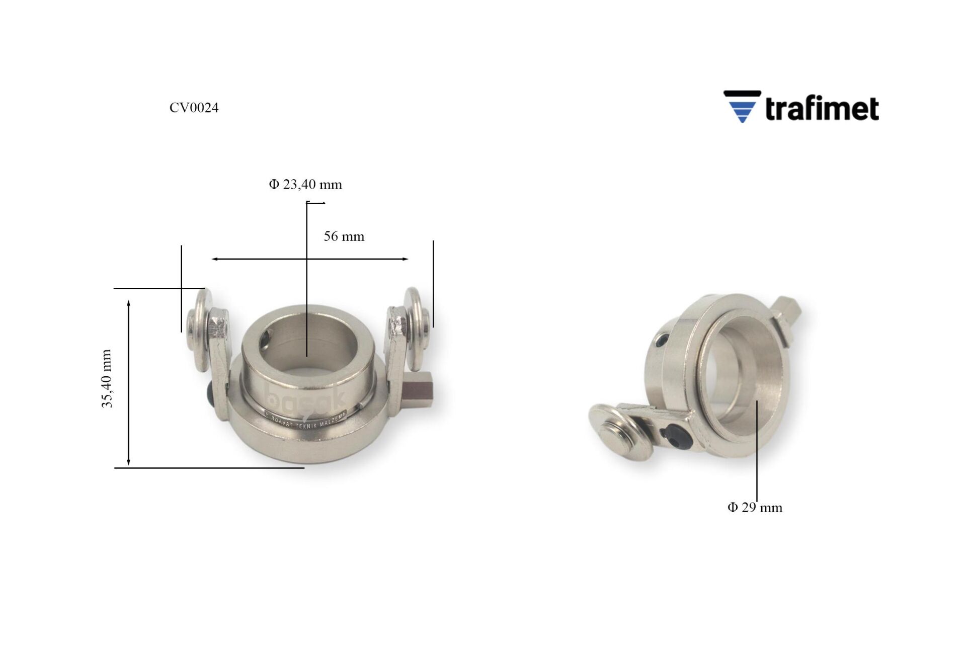CV0024 S25-S35-S45 Plazma Kesim Makaralı Mesafe Aparat Trafimet