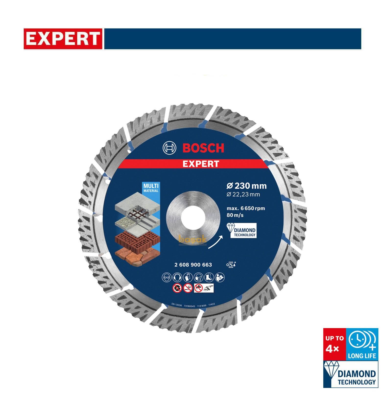 Bosch Expert 230 mm Yapı Malzemeleri Elmas Kesme Diski 2608900663