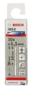Bosch HSS-G 1,1x36 mm Metal Matkap Ucu 10'lu Paket 2608585467