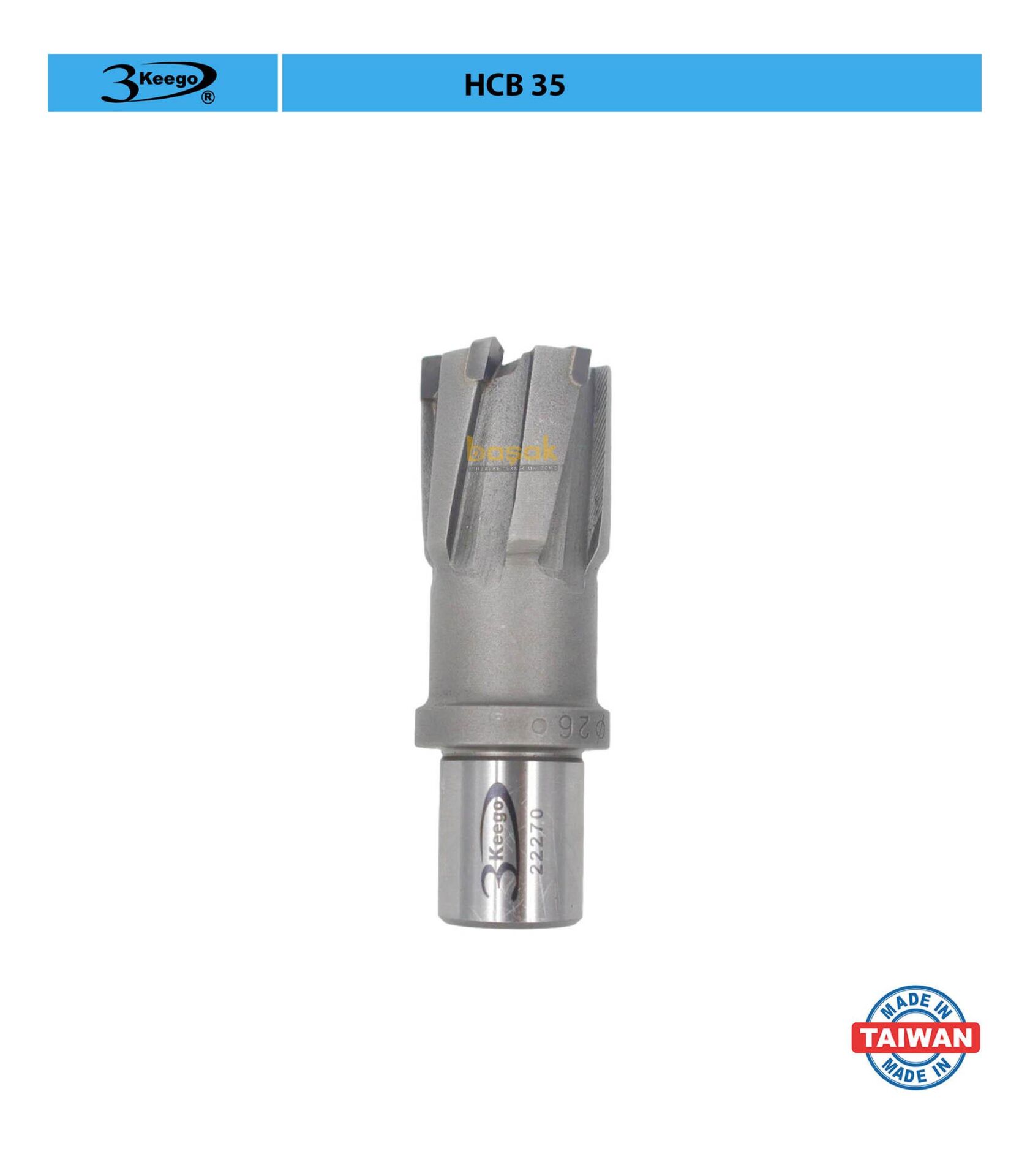 3Keego 26 x 35 mm TCT Elmas Manyetik Matkap Ucu HCB35