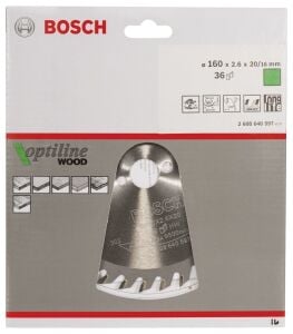 Bosch Optiline Ahşap 160x20/16mm 36 Diş Daire Testere Bıçağı 2608640597