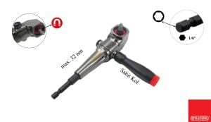 Ceta Form F26/AG-2 1/4'' Delme ve Vidalama Köşe Adaptörü  - Sabit Kol