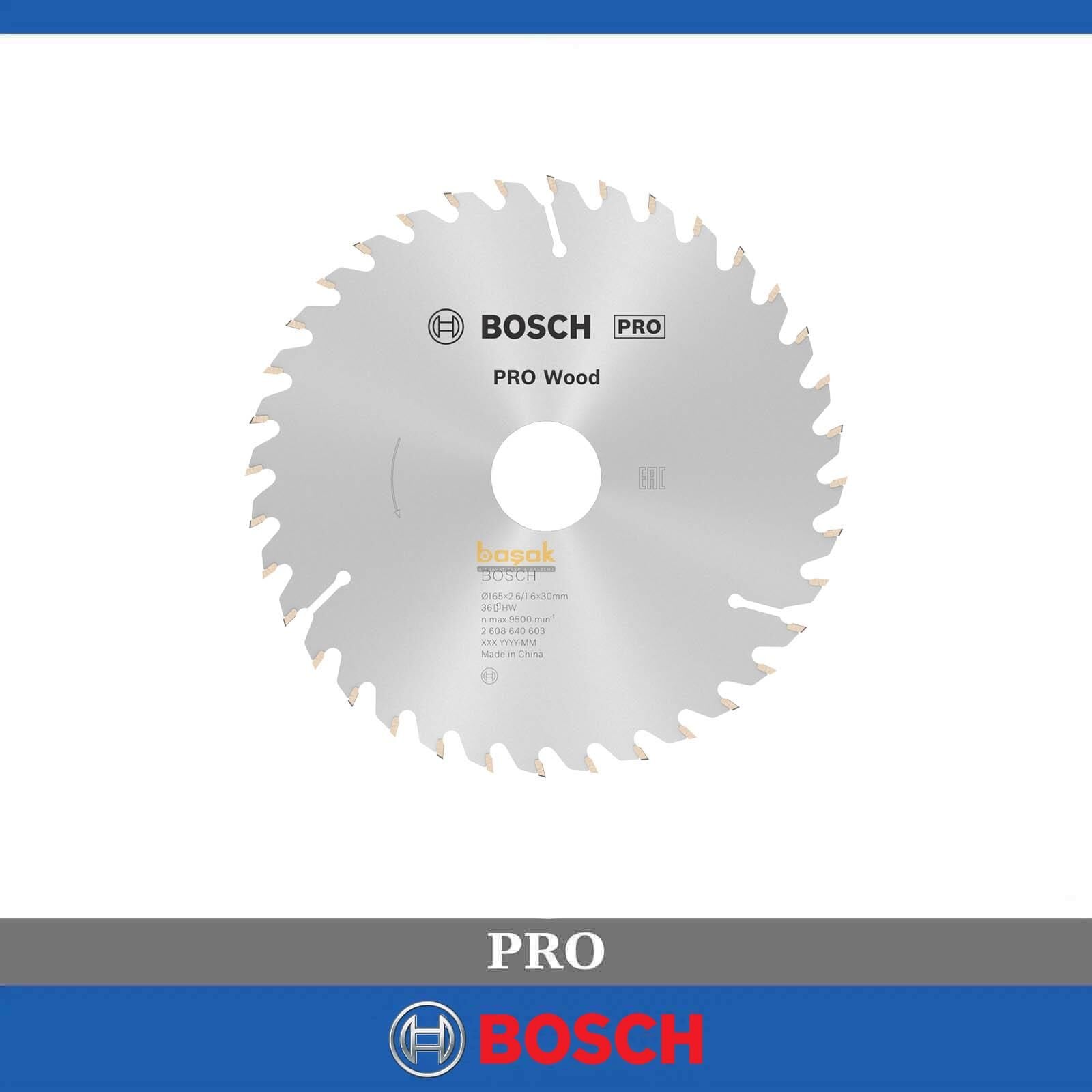 Bosch Pro 165x30/20 mm 36 Diş Ahşap Daire Testere Bıçağı 2608640603