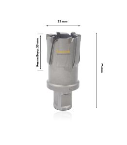 3Keego 33 x 35 mm TCT Elmas Manyetik Matkap Ucu HCB35