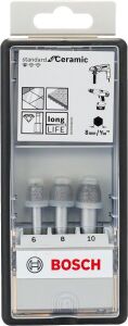 Bosch 3'lü Matkap İçin Seramik Delme Seti 6/8/10*33 mm Kuru Tip 2607017341