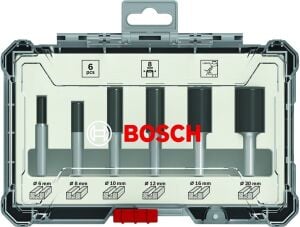 Bosch 6 Parça Düz Freze Ucu Seti 8 mm Şaftlı 2607017466