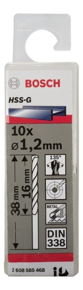 Bosch HSS-G 1,2x38 mm Metal Matkap Ucu 10'lu Paket 2608585468