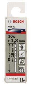 Bosch HSS-G 1,3x38 mm Metal Matkap Ucu 10'lu Paket 2608585469