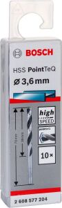 Bosch HSS PointeQ 3,6 mm Metal Matkap Ucu 10'lu 2608577204
