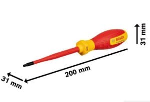 Bosch T20 x 100 mm VDE İzeloleli Torx Uçlu Tornavida 1600A02NC7