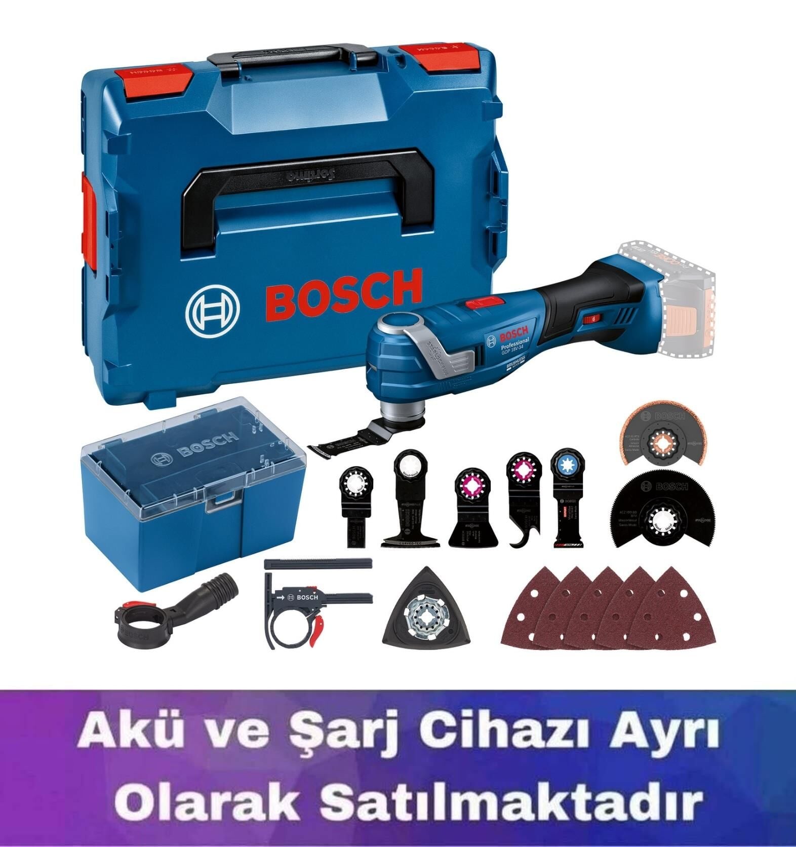 Bosch GOP 18V-34 Akülü Salınım Hareketli Makine (Akü ve şarj yoktur) 06018G2002