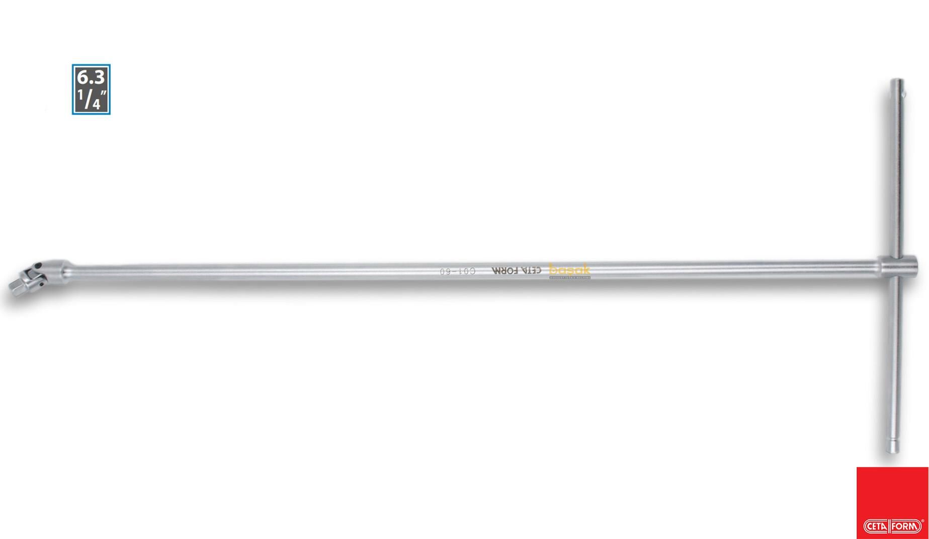 Ceta Form 495 mm 1/4” T Saplı Oynar Başlı Lokma Kolu C01-60
