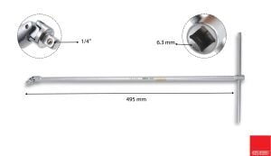 Ceta Form 495 mm 1/4” T Saplı Oynar Başlı Lokma Kolu C01-60