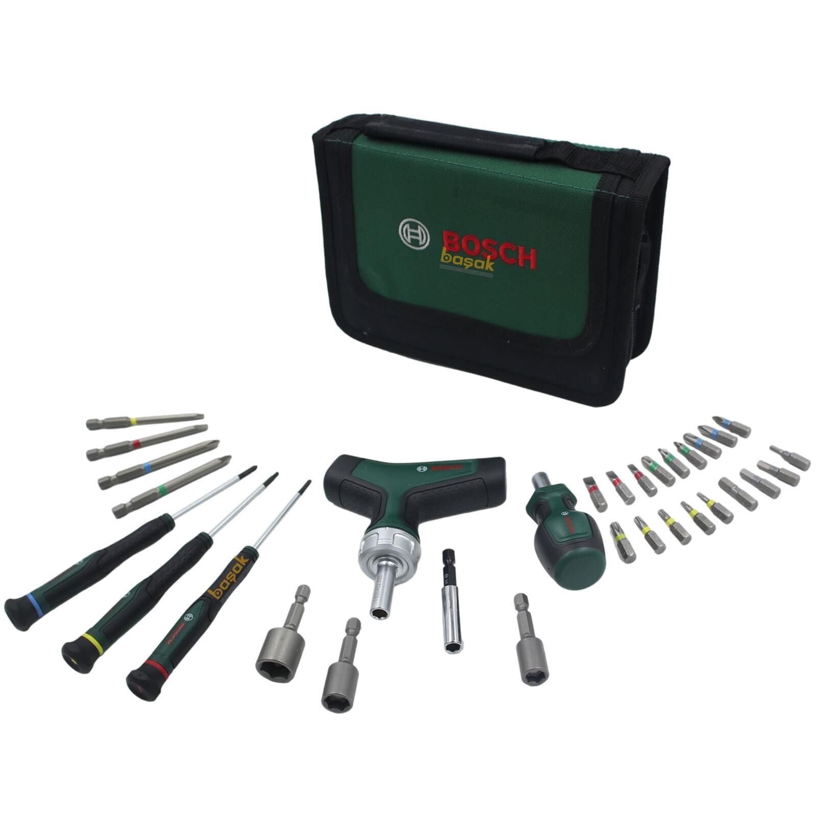 Bosch 31 Parça T Saplı Bits Uyumlu Cırcırlı ve Klemens Tornavida Seti 1600A039HX