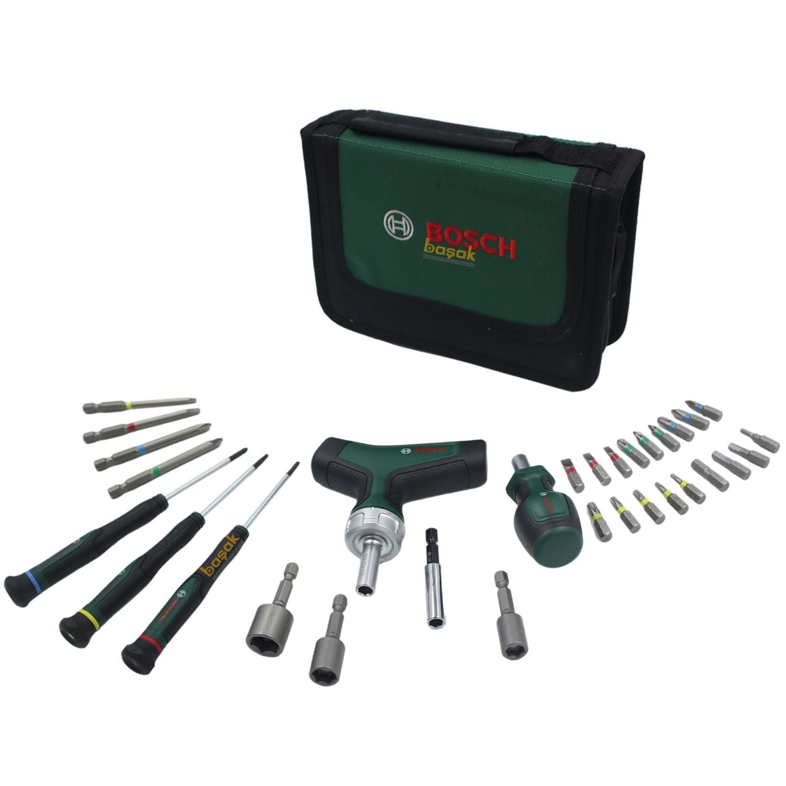Bosch 31 Parça T Saplı Bits Uyumlu Cırcırlı ve Klemens Tornavida Seti 1600A039HX
