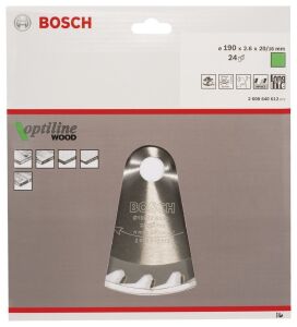 Bosch Optiline Ahşap 190x20/16mm 24 Diş Daire Testere Bıçağı 2608640612