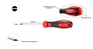 Ceta Form 4 x 75 mm Kabin Tipi Düz Tornavida F10-040-075
