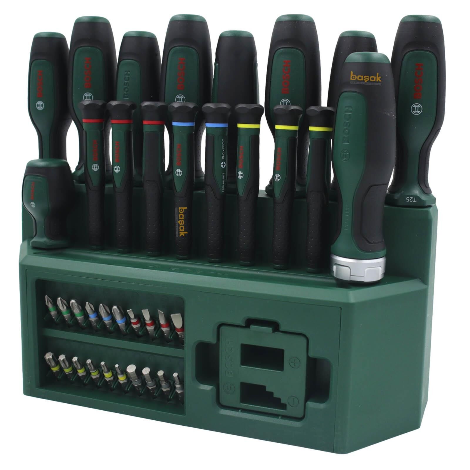 Bosch 39 Parça Standlı Tornavida, Klemens ve Bits Uç Seti