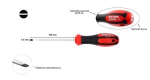 Ceta Form 4,5 x 100 mm Kabin Tipi Düz Tornavida F10-045-100