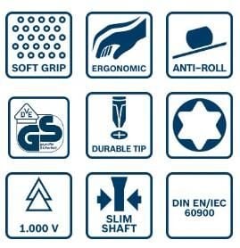 Bosch T25 x 100 mm VDE İzeloleli Torx Uçlu Tornavida 1600A02NC8